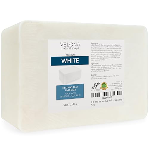White Melt & Pour Soap Base 5 lb - SLS/SLES Free, Cruelty-Free, Skin-Nourishing