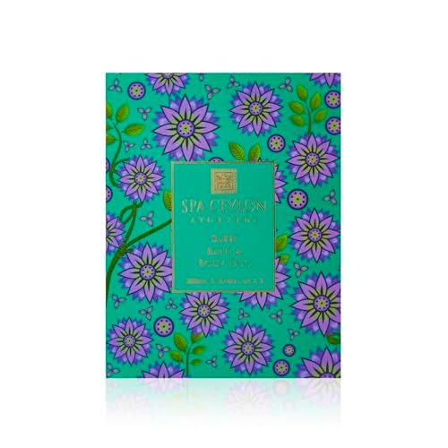 Spa Ceylon Sleep Bath & Body Duo Set | Luxury Lavender Ylang Ylang Body Wash & Lotion Set | Organic & Natural | Aromatherapy Bath Set | 250ml x 2