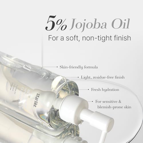 starlike Black Pore Vita Peptide Cleansing Oil I Jojoba 5%, AHA & LHA I Oil Cleanser for Face I Deep Cleansing Makeup Remover I Targets Clogging Blackheads I Korean Skincare I 6.76 Fl oz (200ml)