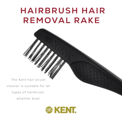 Kent LPC2 Hair Brush Cleaning Tool and Hairbrush Cleaner Rake for Hair Removal, and Brush Rake for Removing Hairs and Dandruff from Brushes, Combs and Grooming Tools
