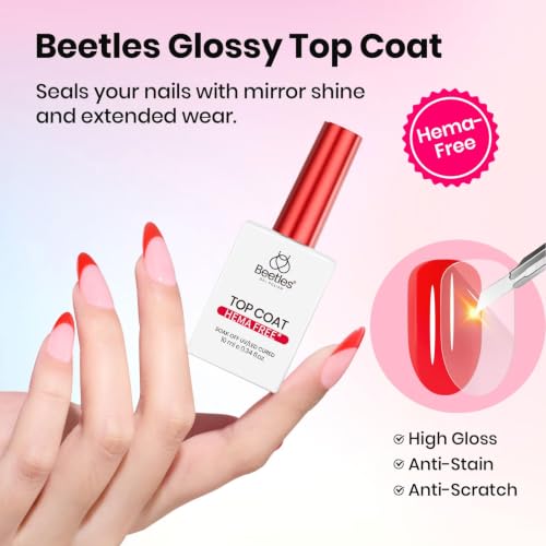 Beetles Gel Polish Nail Prep Dehydrator & Primer Set O-Clear-6 - Hema-Free, Nourishing Base & Top Coat for Long-Lasting Nails