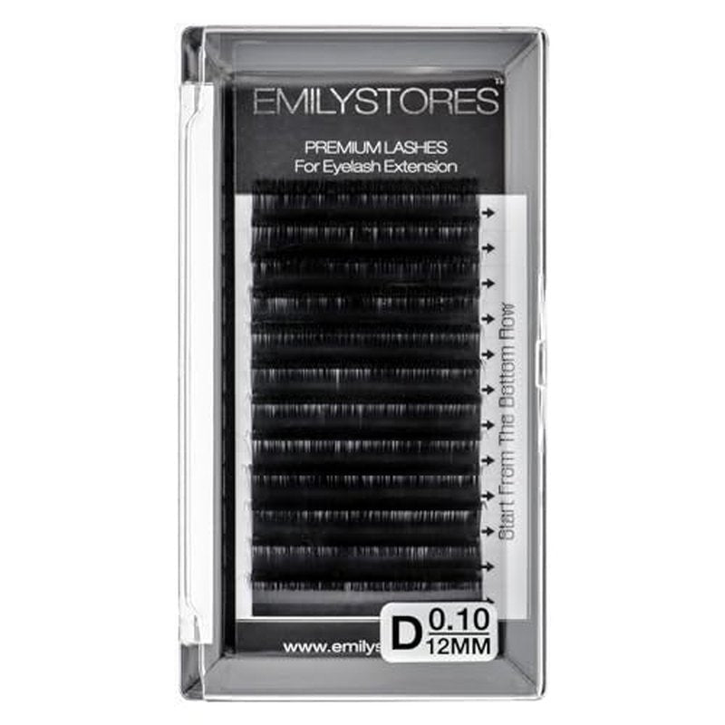 Eyelash Extensions 0.10mm Thickness D Curl Length 12mm Volume Individual eyelashes Natural-Looking Single Size For Lash Extension (0.10,D,12mm)