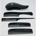 GENTS 5-Piece Hair Detangling Brush Set - Professional Salon Quality Comb & Brush Kit for Men Women - Anti-Static Black Bristles for All Hair Types