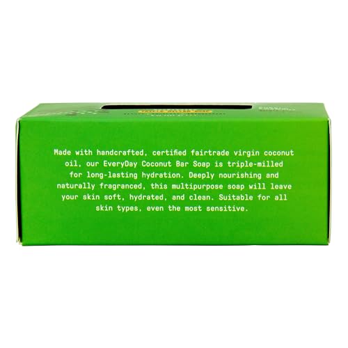 Alaffia Everyday Coconut Soap Bar - Pack of 2, 8 Oz Each, Natural Shea & Coconut Oil