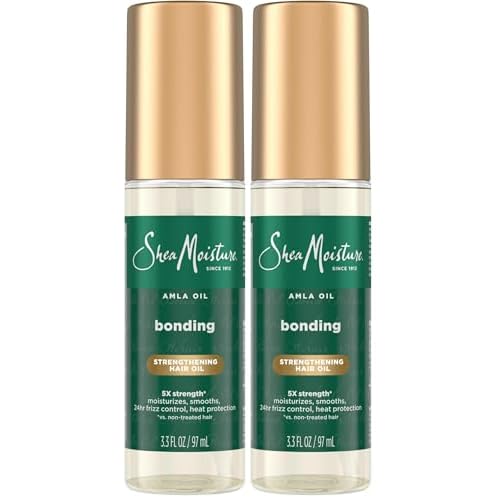 SheaMoisture Bonding Oil Amla Oil To Protect,Strengthen And Smooth Hair With Amla-Oil And Fair-Trade Shea Butter With 5X Strength-And 24-Hour Frizz & Humidity Control 3.3 Fl Oz,(Pack of 2)