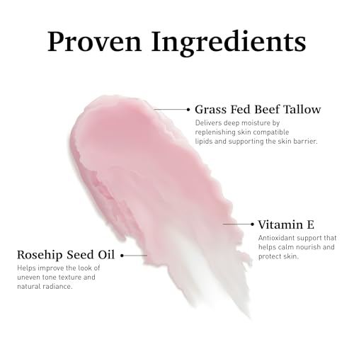 Moisturizer Stick for Face & Body - Tallow & Rosehip Oil, 2.5 oz - Hydrating Balm for Dry Sensitive Skin