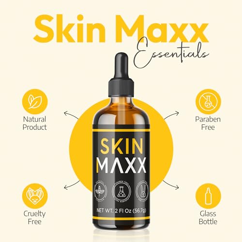 Skin Maxx Organic Face Oil with Castor, Rosehip & Black Seed Oil - 2 Fl Oz, Anti-Aging Moisturizer for Glowing Skin