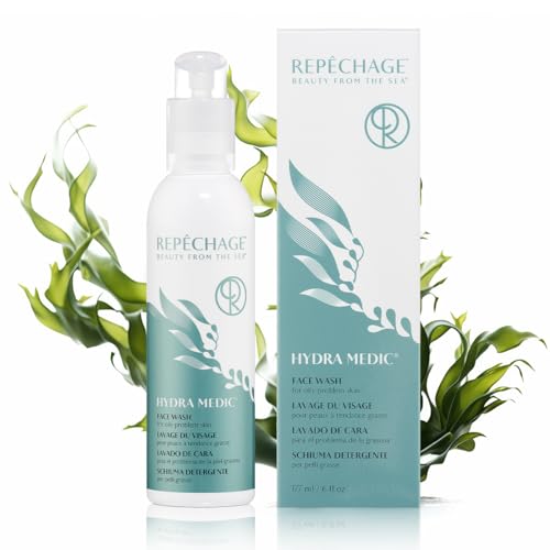 Repechage Hydra Medic Gentle Exfoliating Face Wash for Oily & Problem Skin ? Daily Foaming Gel Cleanser with Salicylic Acid, Laminaria Digitata Seaweed, Aloe Vera, Tea Tree Oil & Green Tea ? 6 fl oz
