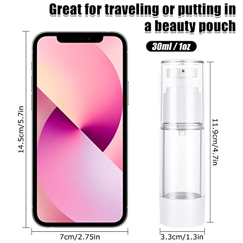 SENENQU 24 PCS 1 Oz 30ml Airless Pump Bottles Travel Size Empty Pump Bottle Lotion Container Refillable Cosmetic Pump Dispensers for Foundation Moisturizer Shampoo Toiletry