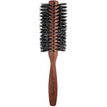 Large Round Boar Bristle Hair Brush for Styling and Volume - Wooden Handle, 2.25 Inch