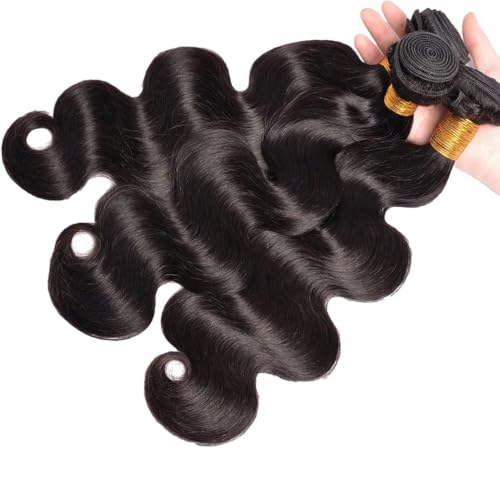 3 Bundles Human Hair Body Wave 8-12 Inch Natural Black Virgin Hair - Unprocessed & Reusable