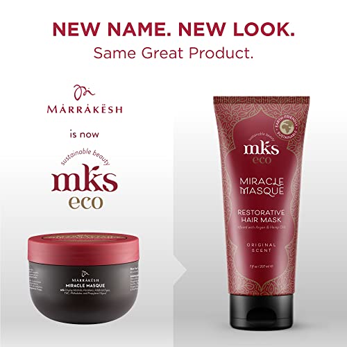 Eco Miracle Hair Mask with Argan & Hemp Oil - Restorative Vegan Hair Treatment, 7 oz