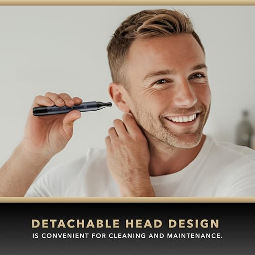 Blade & Stone¢â NS502-DN Nose & Ear Trimmer 2.0 | Graphene-X¢â Blade | High-Velocity Low-Noise Motor | Patented Rotary Blade Design | Skin-Friendly, Tug-Free Performance, Detachable Head - Dark Night