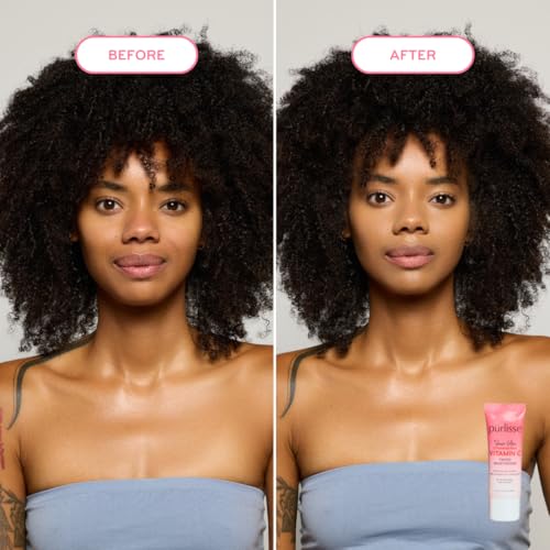 p?rlisse Sheer Glow Strawberry Vitamin C Tinted Moisturizer - Skin Tint Moisturizer Enriched with Antioxidants to Even Complexion - Dewy Light Coverage for All Skin Types - Tan Deep (1.4 oz)