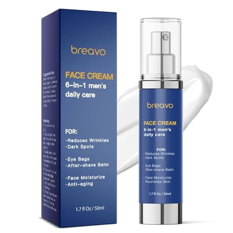 6 in 1 Face Cream for Men: 6 in 1 Mens Face Moisturizer, Mens Face Cream Anti Aging - Eye Bags Treatment & Wrinkle Cream for Men 1.7 oz