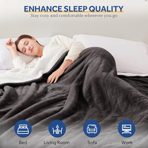 Sealy Charcoal Twin Electric Blanket 62x84 with Built-in Button Controller