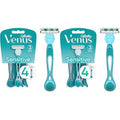 Gillette Venus Simply 3 Sensitive Women's Disposable Razors, Pack of 2 with 4 razors