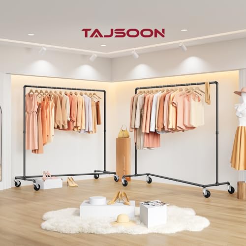 Black Clothing Racks Heavy Duty Z Style 2 Pack - Sturdy Garment Storage