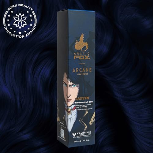 Arctic Fox Caitlyn Navy Blue Semi Permanent Hair Dye Pack 2 x 5.6 oz - Vegan, Gentle Formula