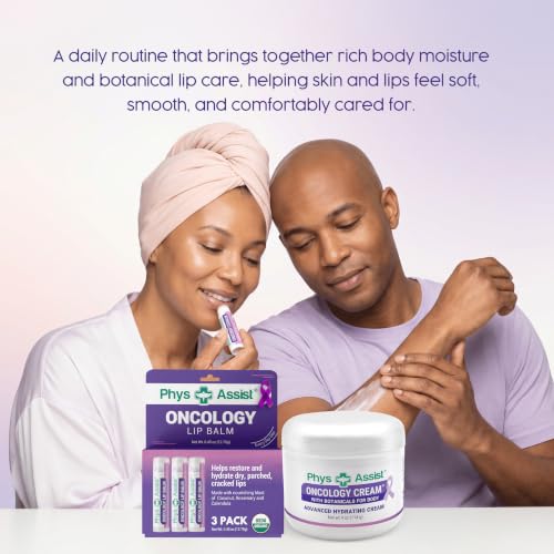 PhysAssist Oncology Lip Balm & Skin Care Set for Chemo Patients, 4oz