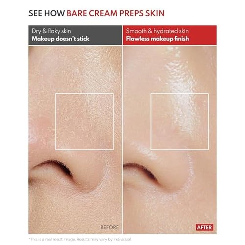Bare Cream - JUST MAKEUP Show Korean Face Moisturizer by Top Artists Son & Park - Ceramide Hyaluronic Acid Daily K-Beauty Skincare - 100Hr Hydration Barrier Repair Makeup Primer, 5.29 oz.