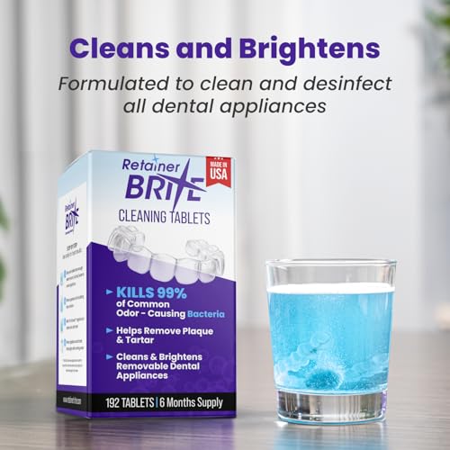 Retainer Brite Aligner & Dental Appliance Cleaning Tablets - 192 Count, Made in USA