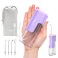 Mini Water Flosser for Travel - Portable Cordless Oral Irrigator in Purple