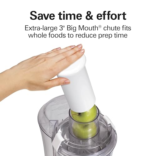 Hamilton Beach Juicer Machine with 3-Inch Feed Chute - White, 800W