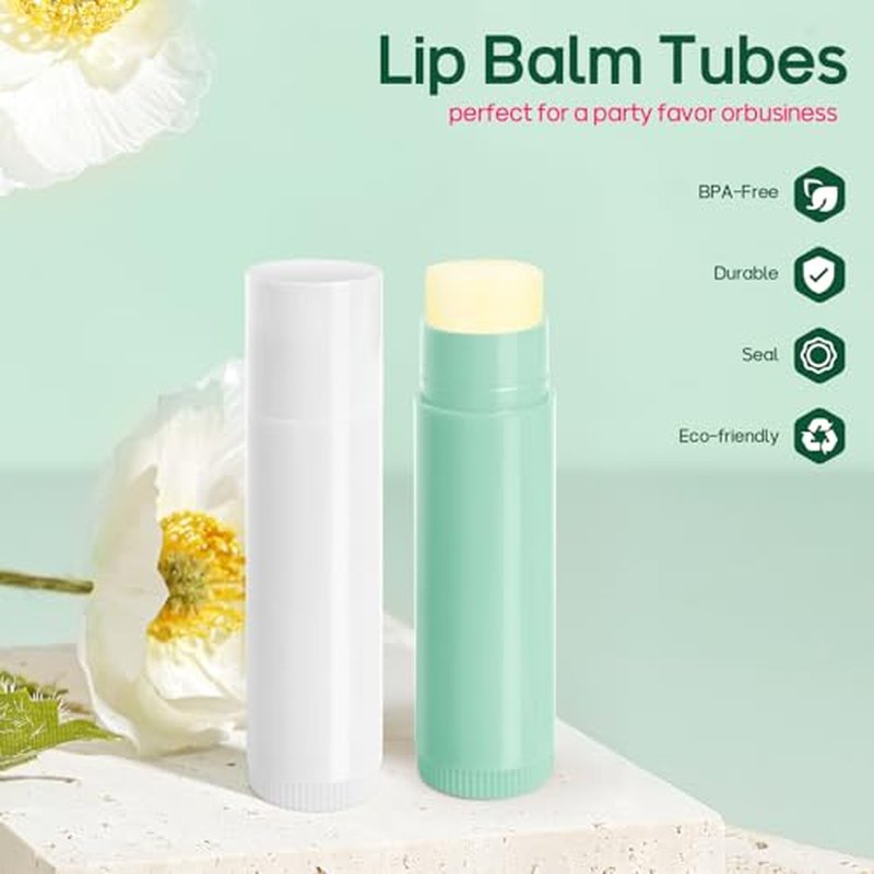 50Pcs Empty Lip Balm Tubes 5.5ml - BPA Free and Leak-Proof Small Twist-Up Lip Containers for DIY Homemade Lipstick Balm, White