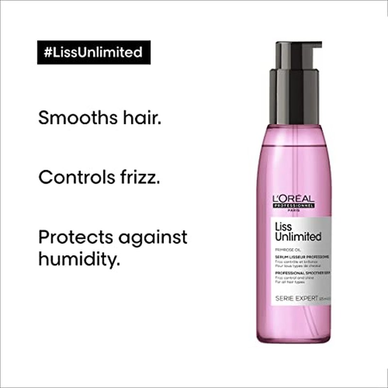L'Or?al Professionnel Paris Liss Unlimited Blow-Dry Serum - For Frizz-Prone Hair, Provides Long-Lasting Frizz and Humidity Protection, With Prokeratin