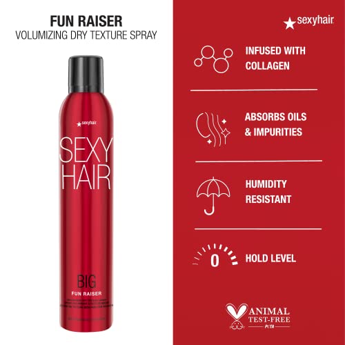 SexyHair Big Fun Raiser Volumizing Dry Texture Spray, 8.5 Oz | Up to 48 Hour Hold | Added Volume | Up to 24 Hour Humidity Resistance | All Hair Types