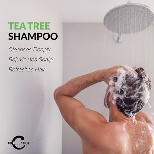 Tea Tree Shampoo & Peppermint Conditioner Set - Men's Hair Care - Itchy & Dry Scalp Relief - 2x 16oz - Variation of Shampoo & Conditioner
