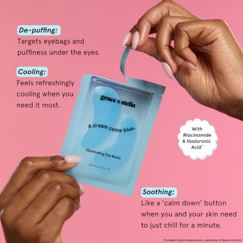 Grace & Stella Blue Award-Winning Eye Patches for Puffy Eyes - 24 Pairs