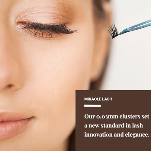 PARK SUNG HEE MIRACLE LASH DIY False Eyelashes, Lash Clusters, Lengthening Wisps 9mm-16mm Contact Lens Friendly, Easy to Apply, Reusable Strip Lashes (E1-220, 13mm), Black