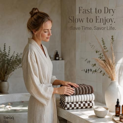 Brown Cotton Hand Towel Set - 3 Pieces, Soft & Absorbent Bathroom Towels