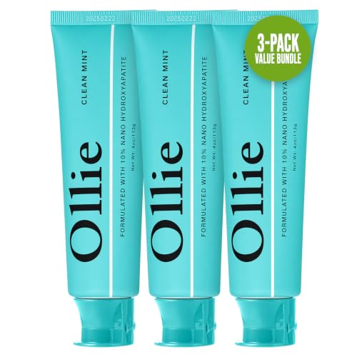 Ollie Fluoride-Free Nano Hydroxyapatite Toothpaste - 4oz Mint, 3 Pack