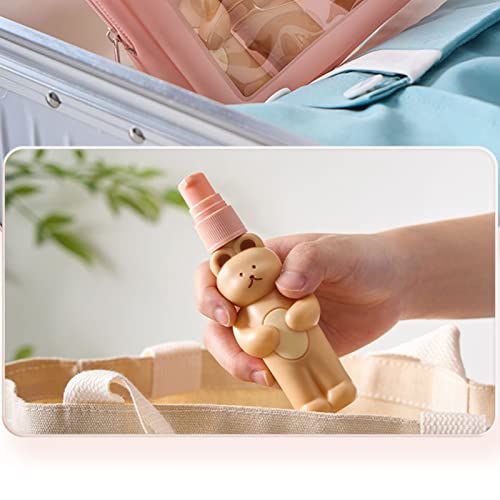 Bear Spray, Set of Cute Bear Look Delicate Bottles with Storage Bag Bathroom Sets Accessories Spray Bottle Bag Silicone Squeeze, Travel Bottles For Toiletries