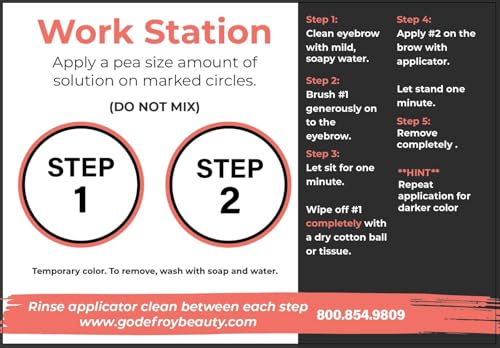 Temporary Brow Color Kit - Medium Brown, 24 Applications, Fast-Acting