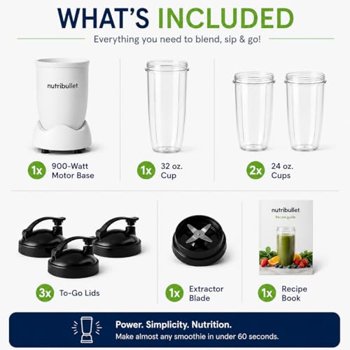 NutriBullet Special Edition Pro 900 Watt Blender White - Personal Countertop
