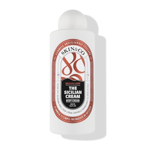 SKIN&CO Sicilian Light Body Lotion - All-Natural Hydrating & Nourishing Body Cream with Zesty Citrus Aroma for Women + Men, 8.4 FL OZ, Made in Italy