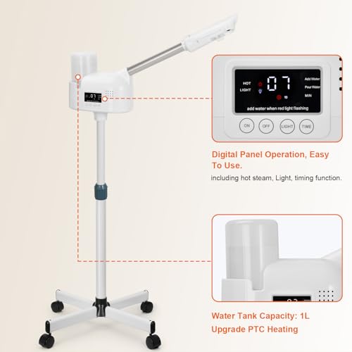 White Professional Facial Steamer with PTC Heating - Salon Spa Skin Care Equipment