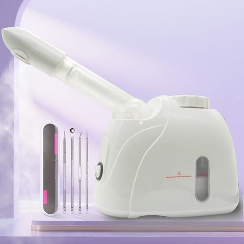LIXESZT Facial Steamer Professional for Deep Cleansing with Extendable 360¡Æ Swivel Arm£¬Nano Constant Temperature Mist for Home Facial Spa-Sinuses Sinus Care, 4Pcs Stainless Steel Skin Care Kit