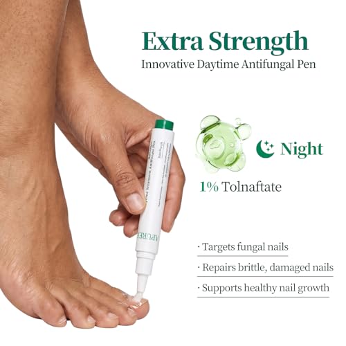 Nighttime Antifungal Pen with 1% Tolnaftate - Extra Strength, FSA/HSA Eligible, 0.25 Fl Oz - White - Apuree