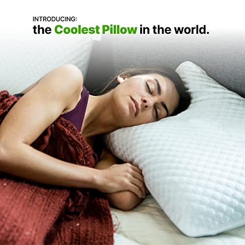 GhostBed Firm Cooling Memory Foam Pillow - Standard Size, Ventilated, Washable Cover - Ideal for All Sleepers - Variation 1
