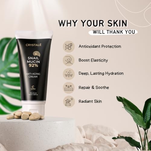 Snail Mucin 92% Hydrating & Firming Cream ? Multi-Purpose Lightweight Gel-Cream with Niacinamide & Panthenol ? Deep Hydration for Face, Hands & Body ? 3.38 fl oz (100 ml)