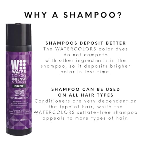 Purple Hair Color Depositing Shampoo 8 Fl Oz - Vibrant Hair Wash & Conditioner