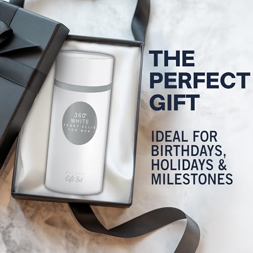 Perry Ellis 360° White Men’s Gift Set with Eau De Toilette Spray 13.9 Fl Oz - Variation 2/3-Pack