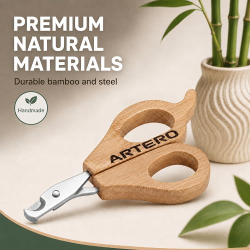 Mini Dog and Cat Nail Clippers - Stainless Steel & Bamboo Handle