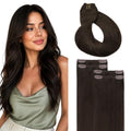 MAXITA Dark Brown Clip-In Human Hair Extensions - 18 Inch, 4 Pieces, 60g