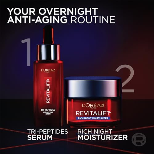 Revitalift Triple Power Night Cream - Anti-Aging Moisturizer with Glycolic Acid & Hyaluronic Acid, 2.55 oz